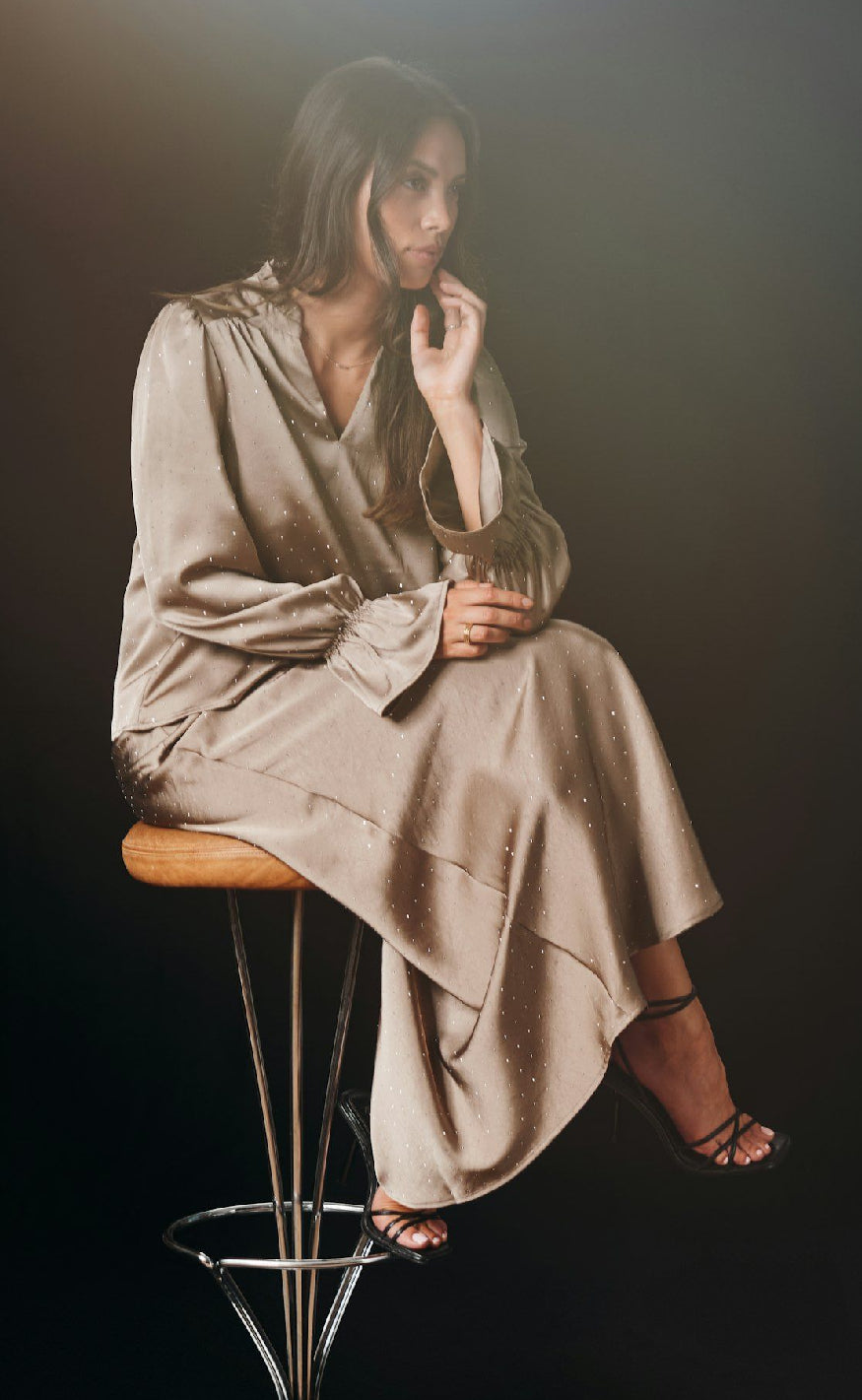 Neo Noir Bluse - Amara - Dark Taupe