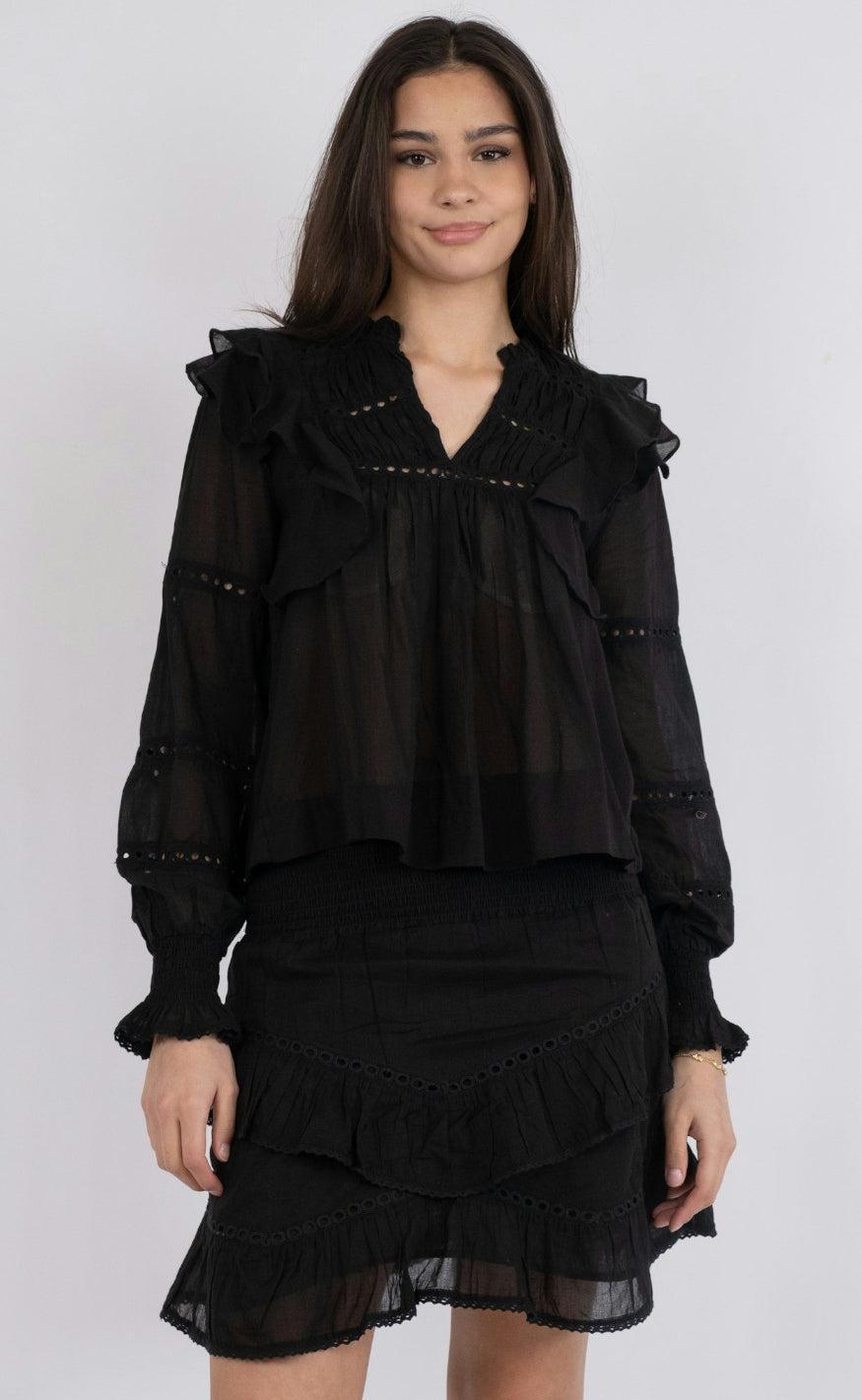 Neo Noir Bluse - Aurika S Voile - Black