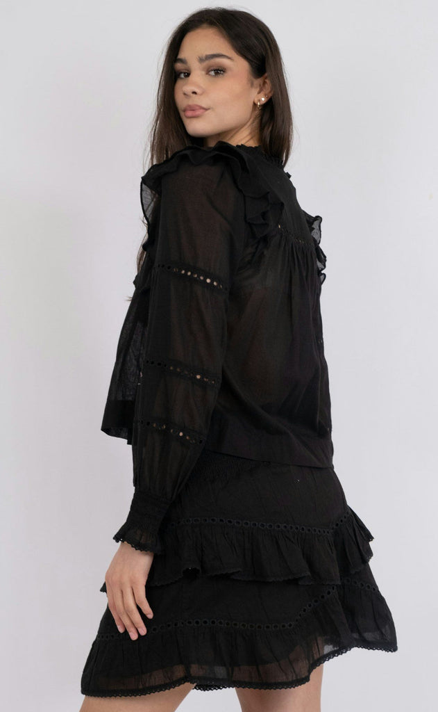 Neo Noir Bluse - Aurika S Voile - Black