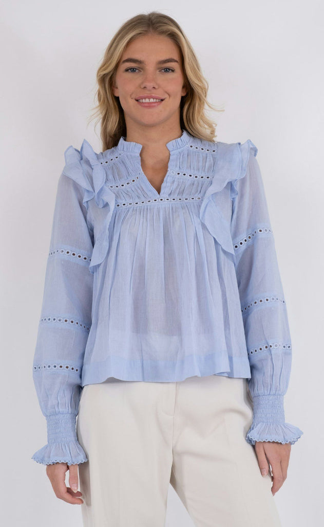 Neo Noir Bluse - Aurika S Voile - Light Blue