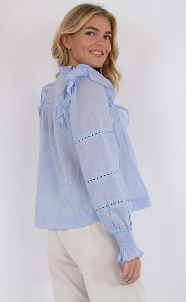 Neo Noir Bluse - Aurika S Voile - Light Blue