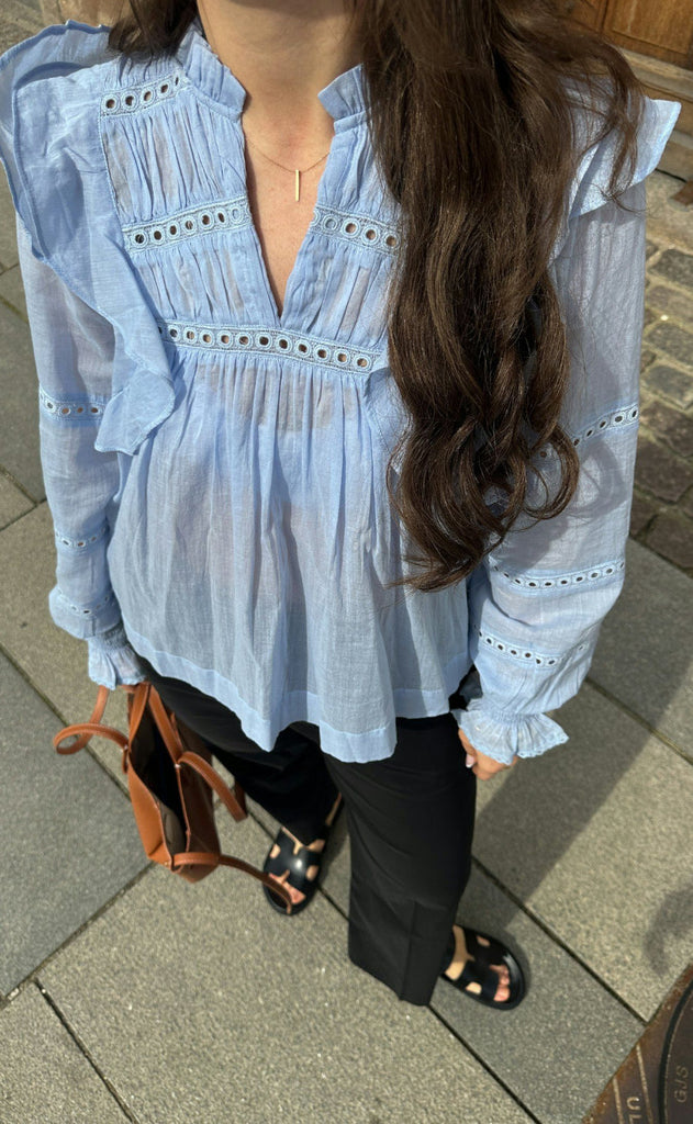 Neo Noir Bluse - Aurika S Voile - Light Blue