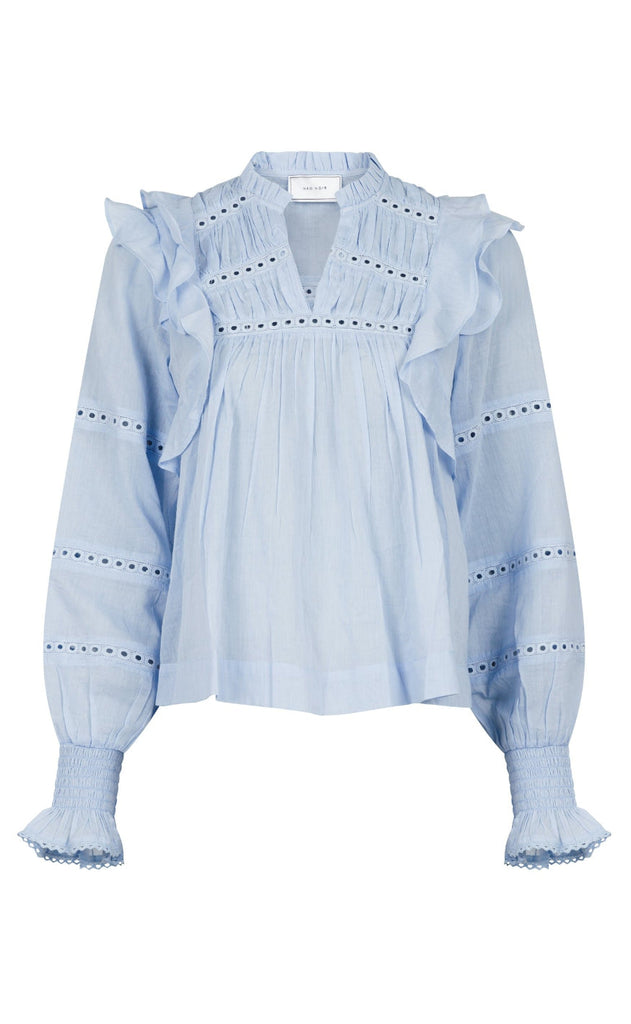 Neo Noir Bluse - Aurika S Voile - Light Blue