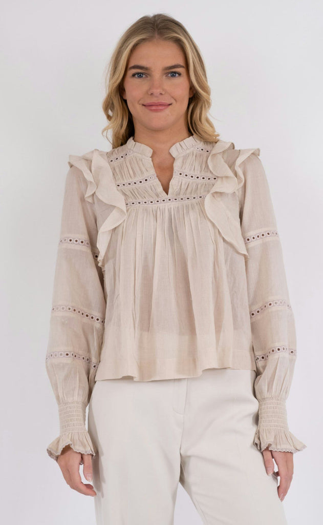 Neo Noir Bluse - Aurika S Voile - Sand