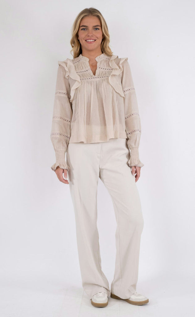 Neo Noir Bluse - Aurika S Voile - Sand