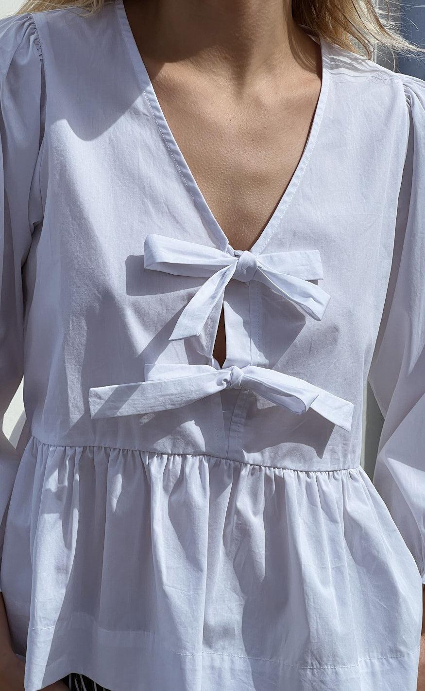 Neo Noir Bluse - Bella Solid - White