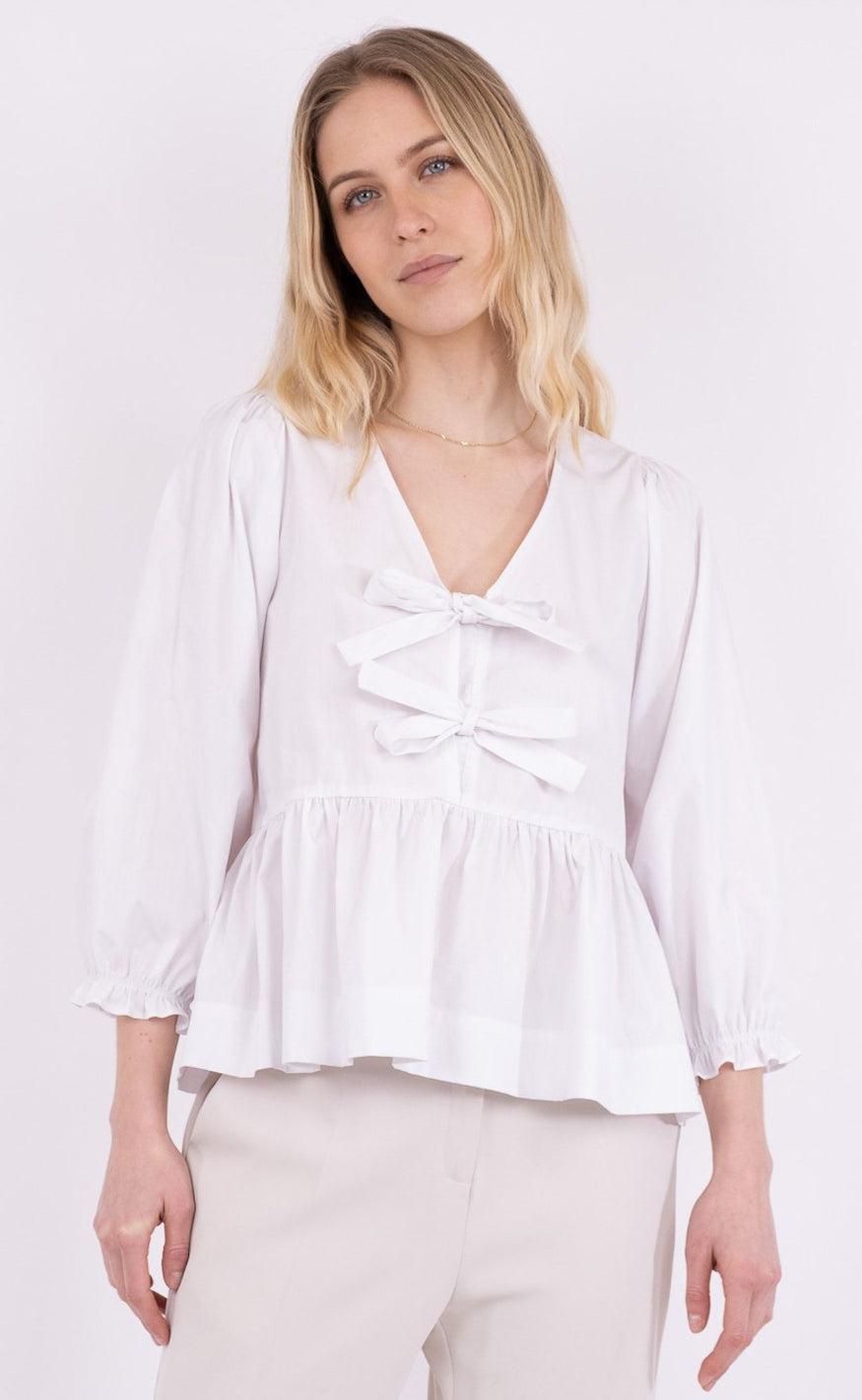 Neo Noir Bluse - Bella Solid - White