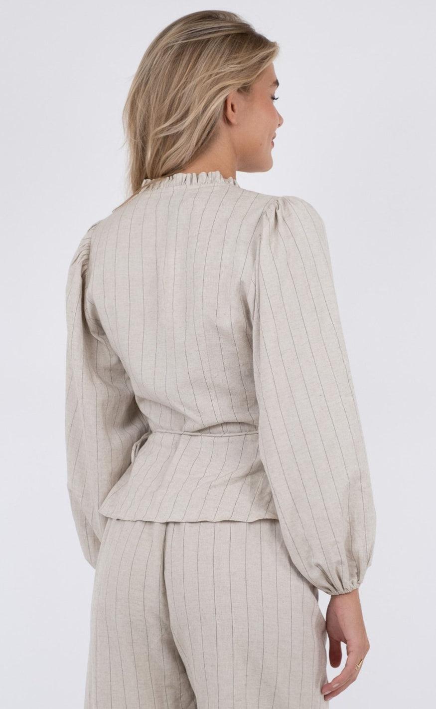 Neo Noir Bluse - Bellia Summer Stripe - Natural