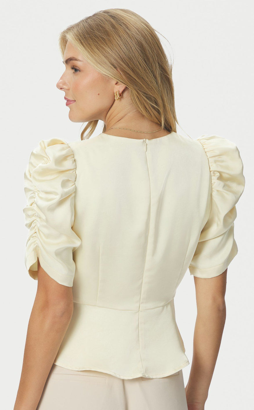 Neo Noir Bluse - Benua Heavy Sateen - Light Yellow