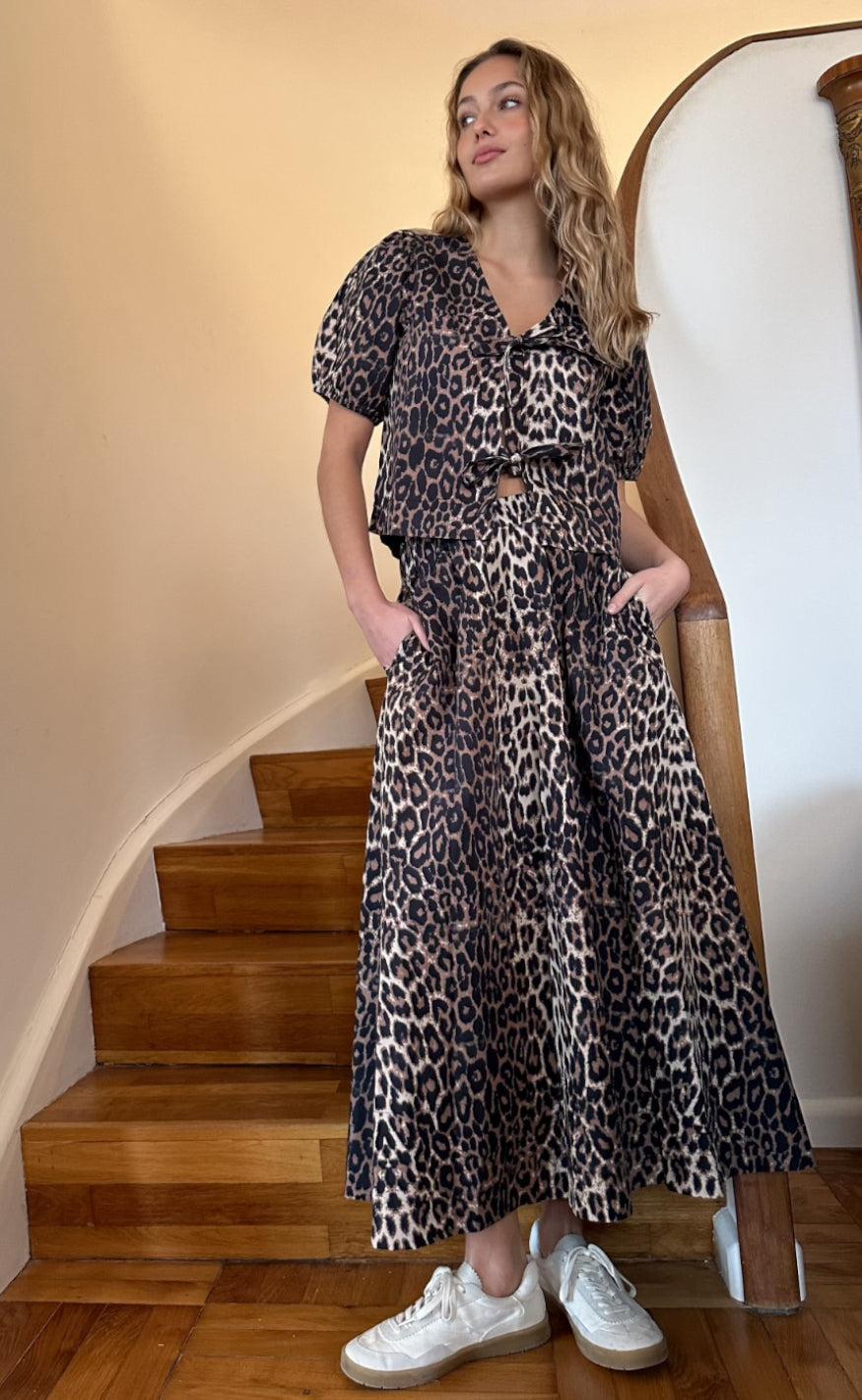 Neo Noir Bluse - Bianca - Leopard