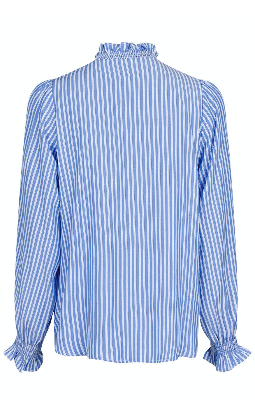 Neo Noir Bluse - Brianna - Blue Stripe