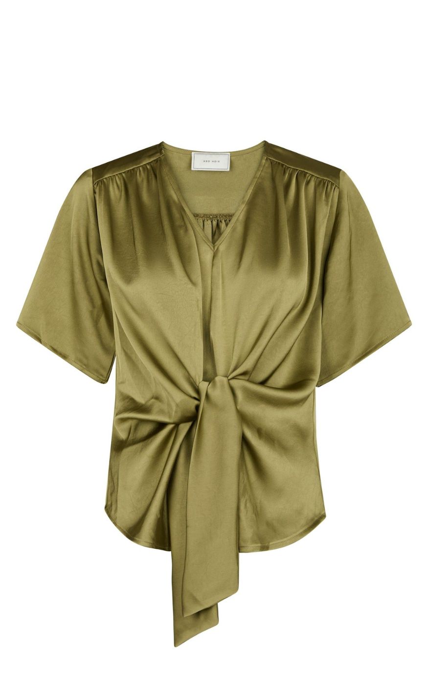 Neo Noir Bluse - Casadia Heavy Sateen - Sage Green