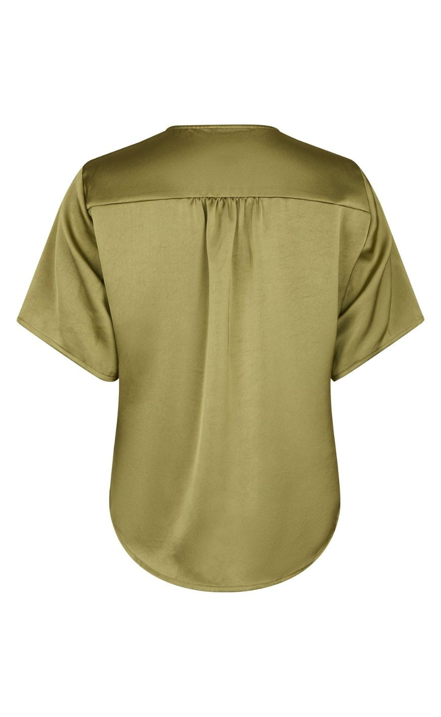 Neo Noir Bluse - Casadia Heavy Sateen - Sage Green