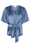 Neo Noir Bluse - Casadia Heavy Sateen - Smoke Blue