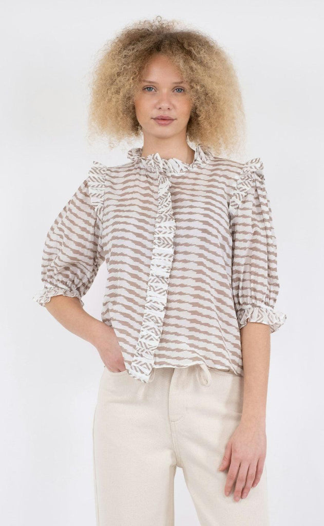 Neo Noir Bluse - Chacha Graphic - Sand
