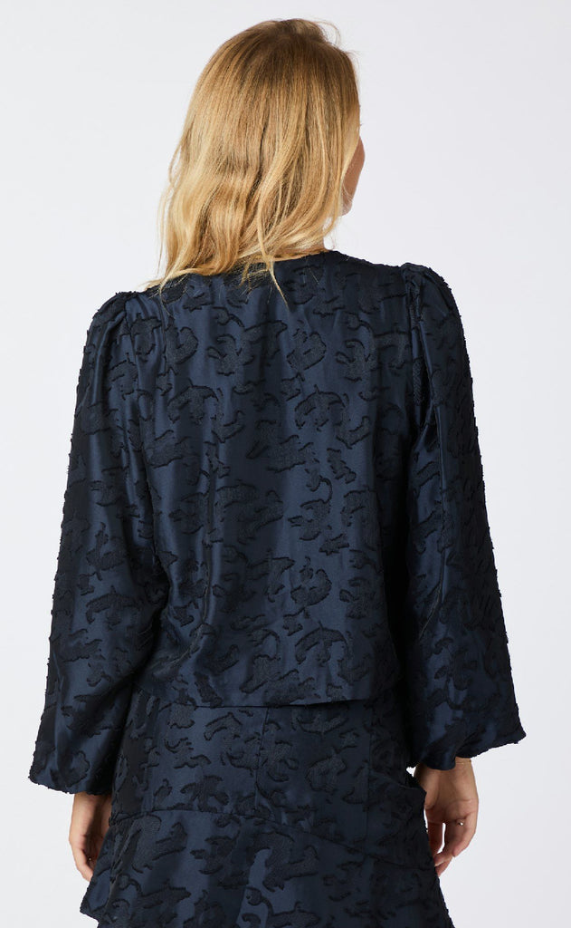 Neo Noir Bluse - Daliska Artwork - Navy