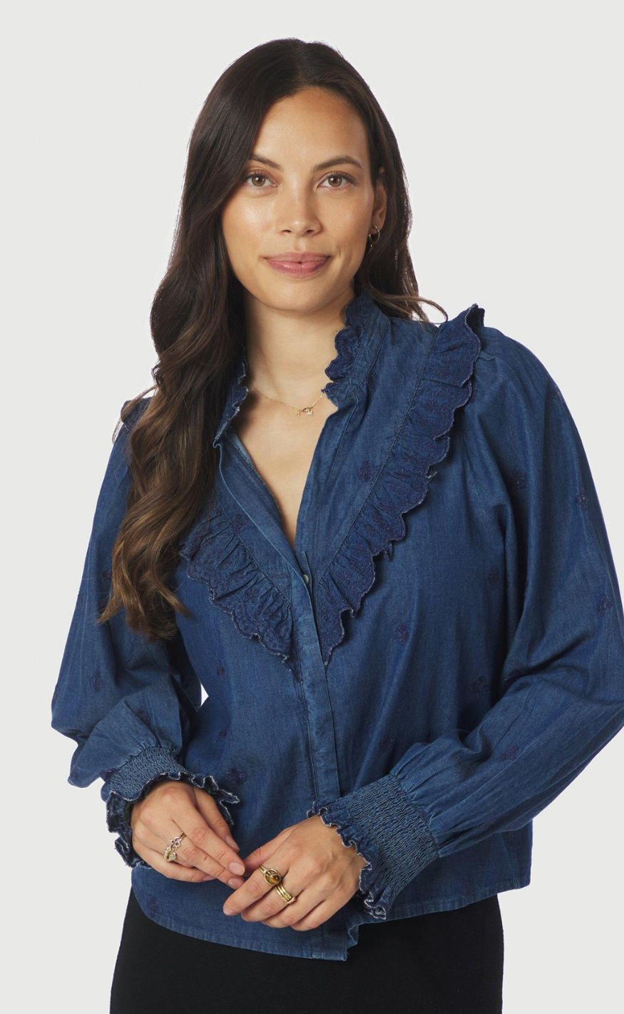 Neo Noir Bluse - Degas Denim - Blue