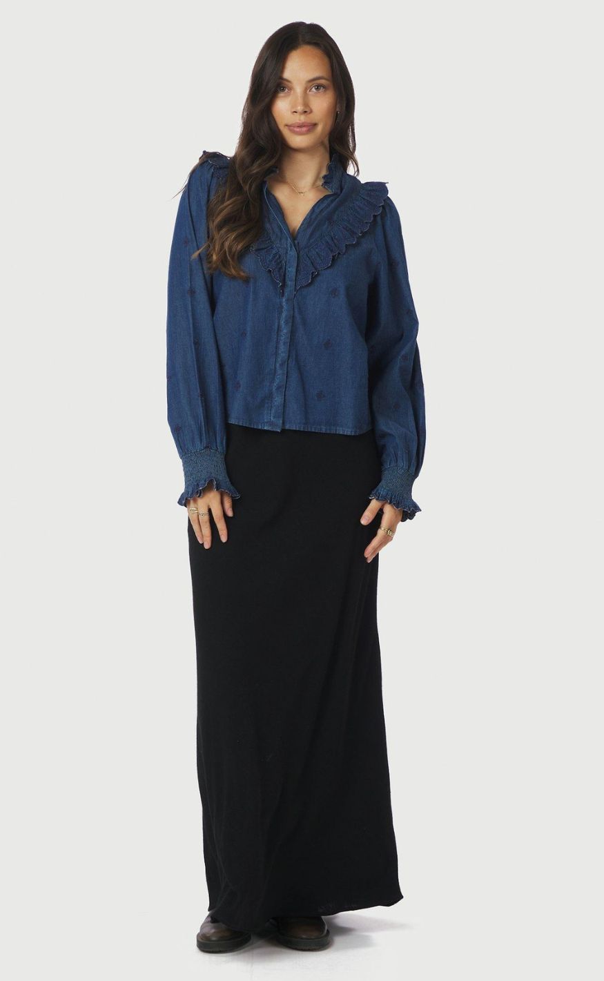 Neo Noir Bluse - Degas Denim - Blue