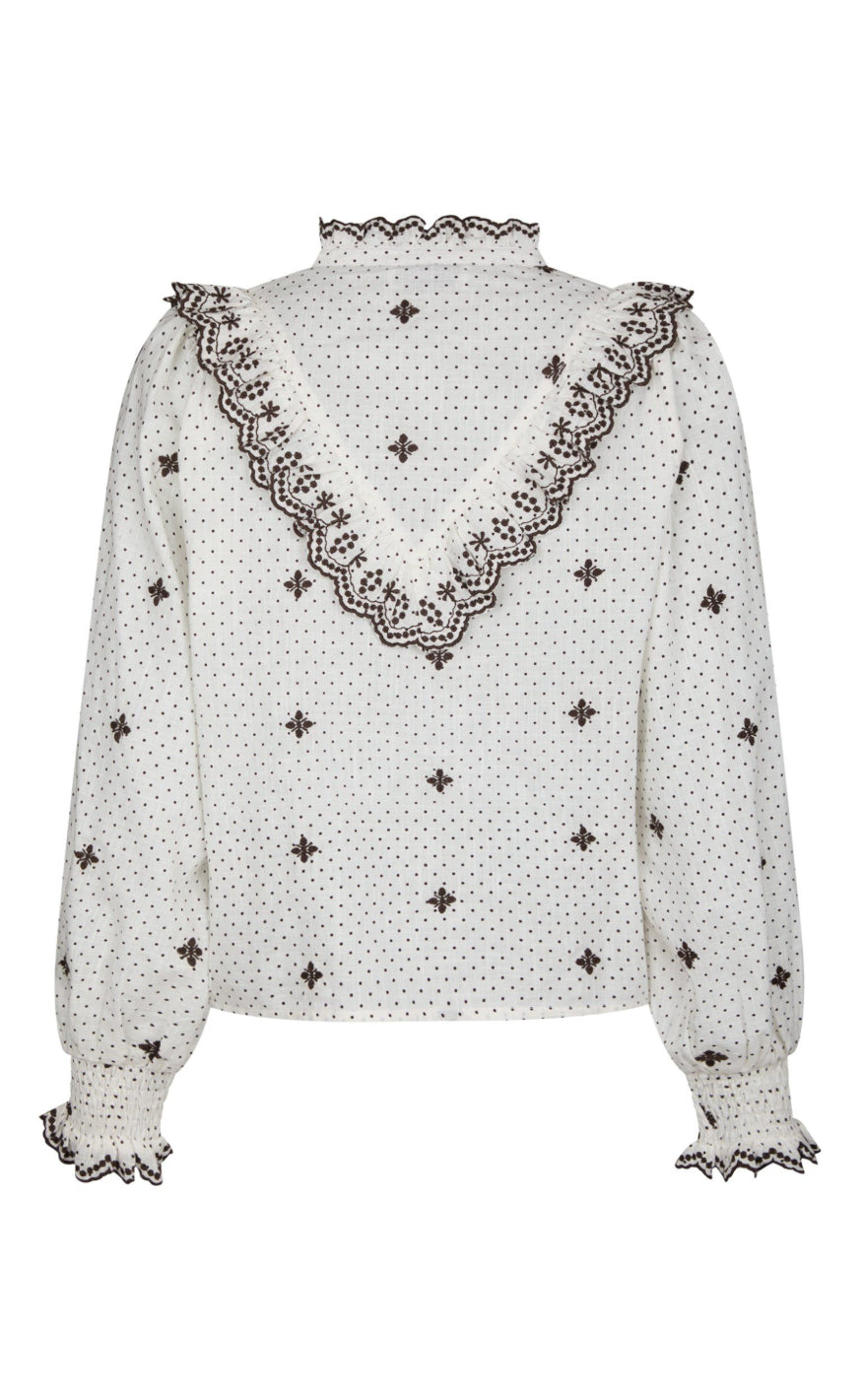 Neo Noir Bluse - Degas Dot - Off White