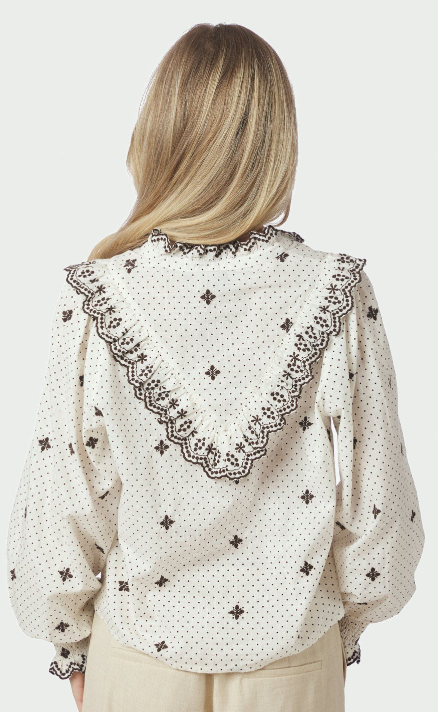 Neo Noir Bluse - Degas Dot - Off White