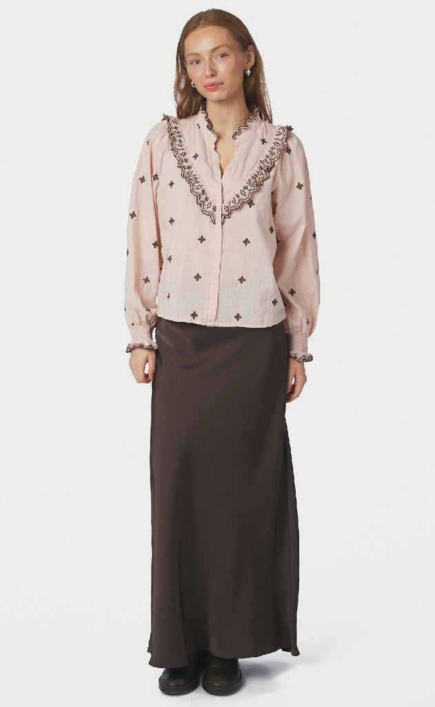 Neo Noir Bluse - Degas - Dusty Rose / Brown