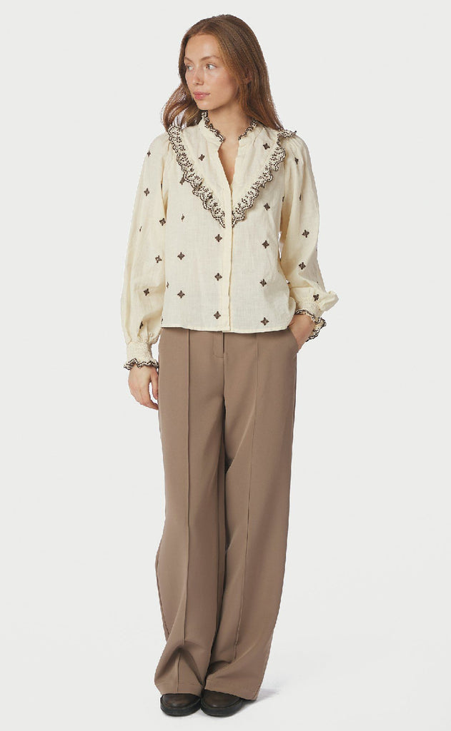 Neo Noir Bluse - Degas - Light Yellow / Brown