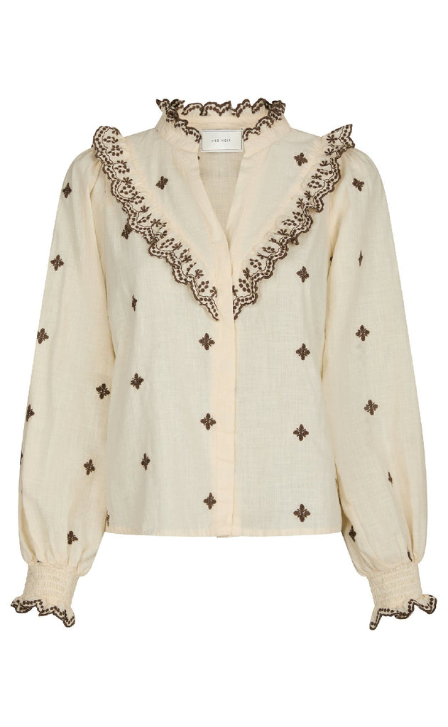 Neo Noir Bluse - Degas - Light Yellow / Brown