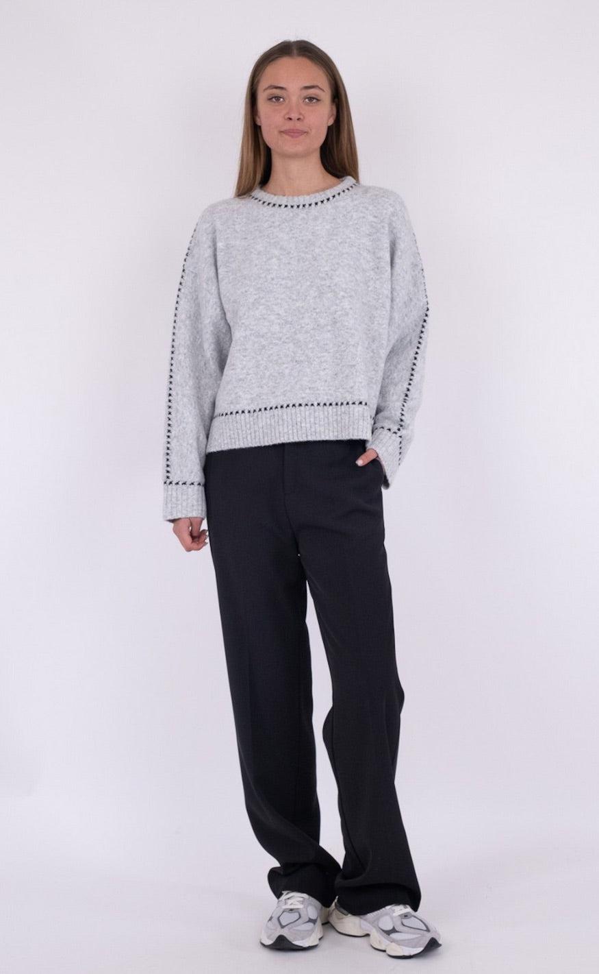 Neo Noir Bluse - Detri - Grey Melange