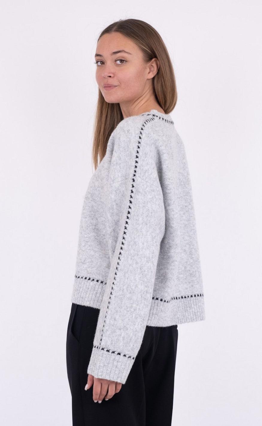 Neo Noir Bluse - Detri - Grey Melange