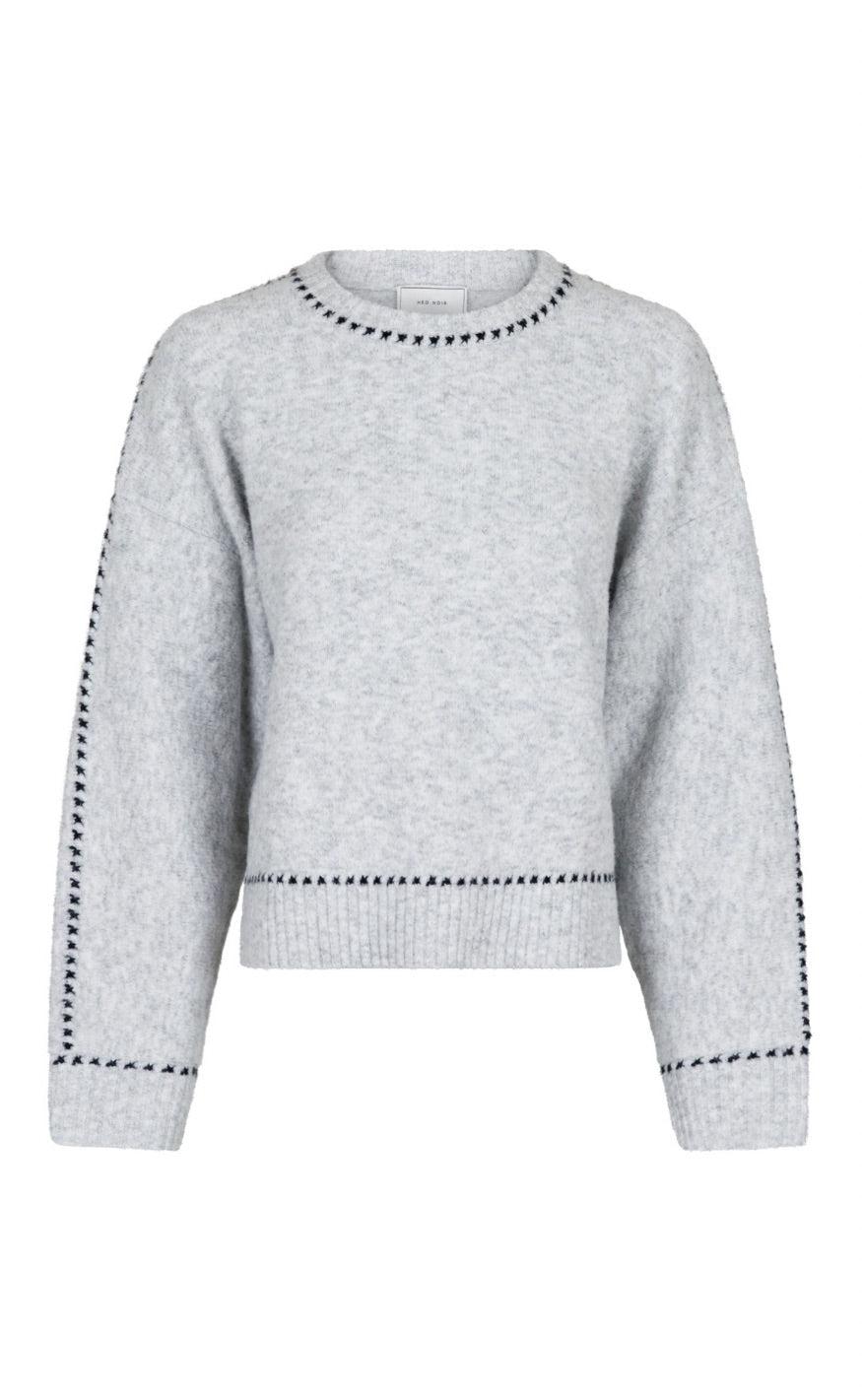 Neo Noir Bluse - Detri - Grey Melange