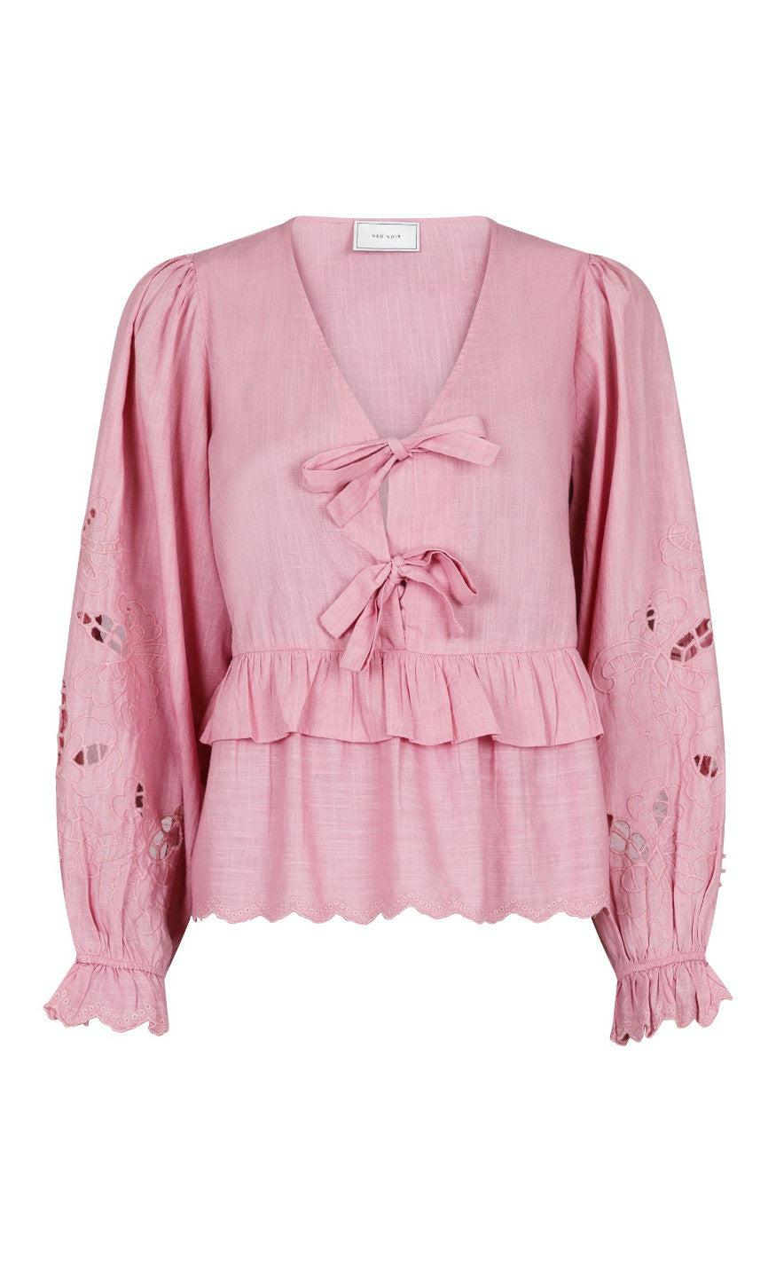 Neo Noir Bluse - Eden Embroidery - Powder