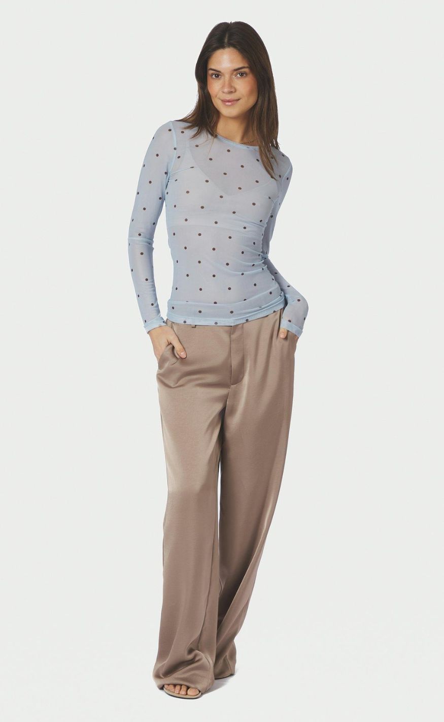 Neo Noir Bluse - Ella Space Dot - Light Blue