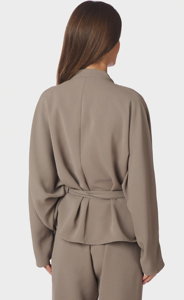 Neo Noir Bluse - Ellery Crepe - Taupe