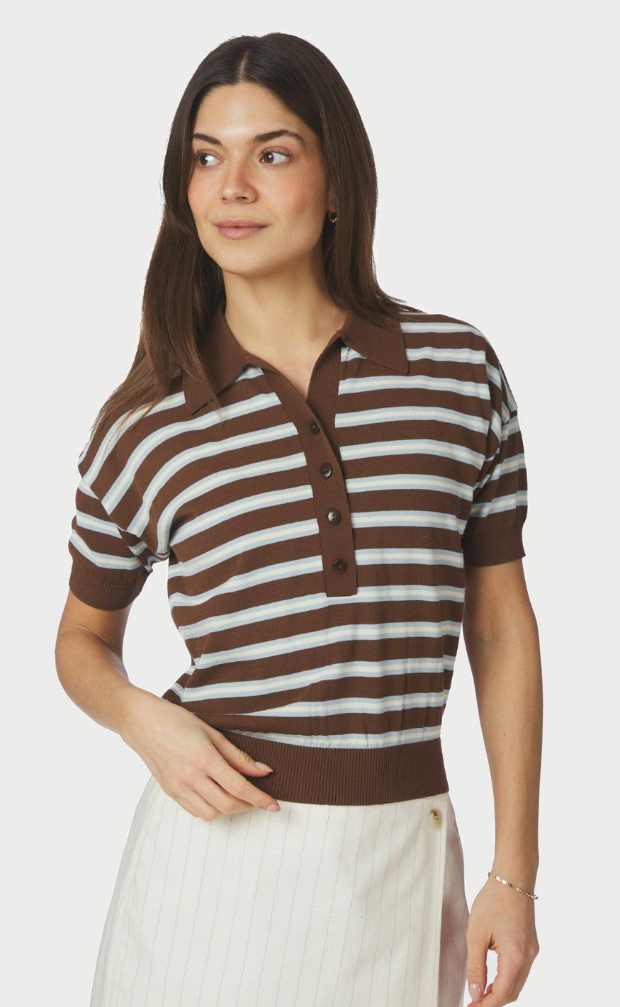 Neo Noir Bluse - Emira - Dark Brown