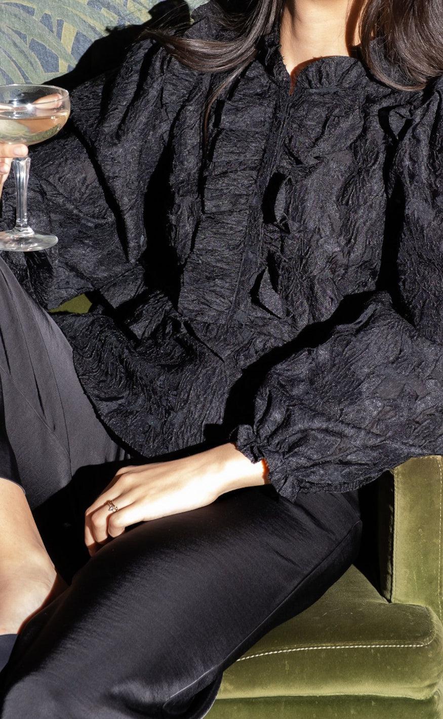 Neo Noir Bluse - Hawaii - Black
