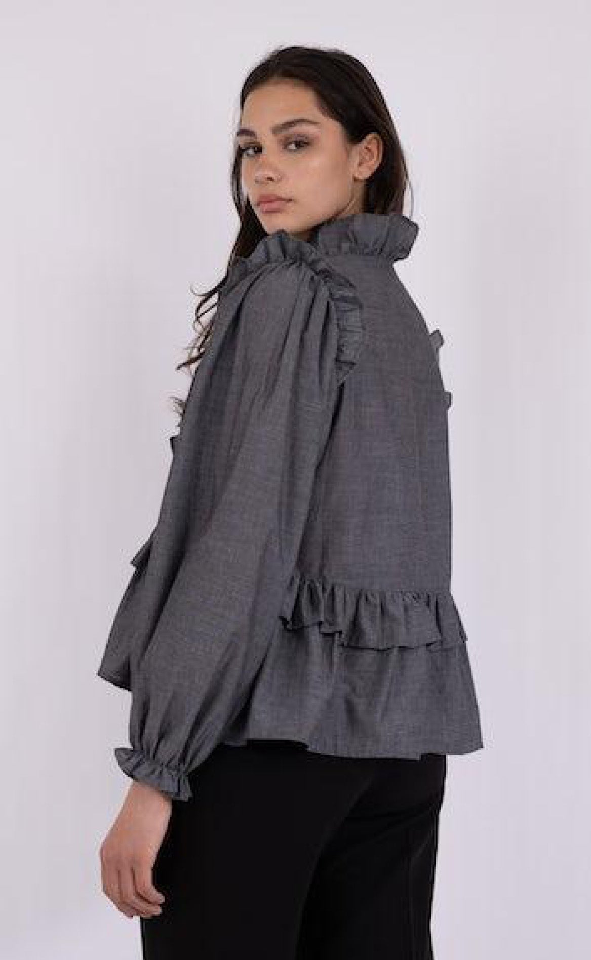 Neo Noir Bluse - Hawaii Chambray - Black