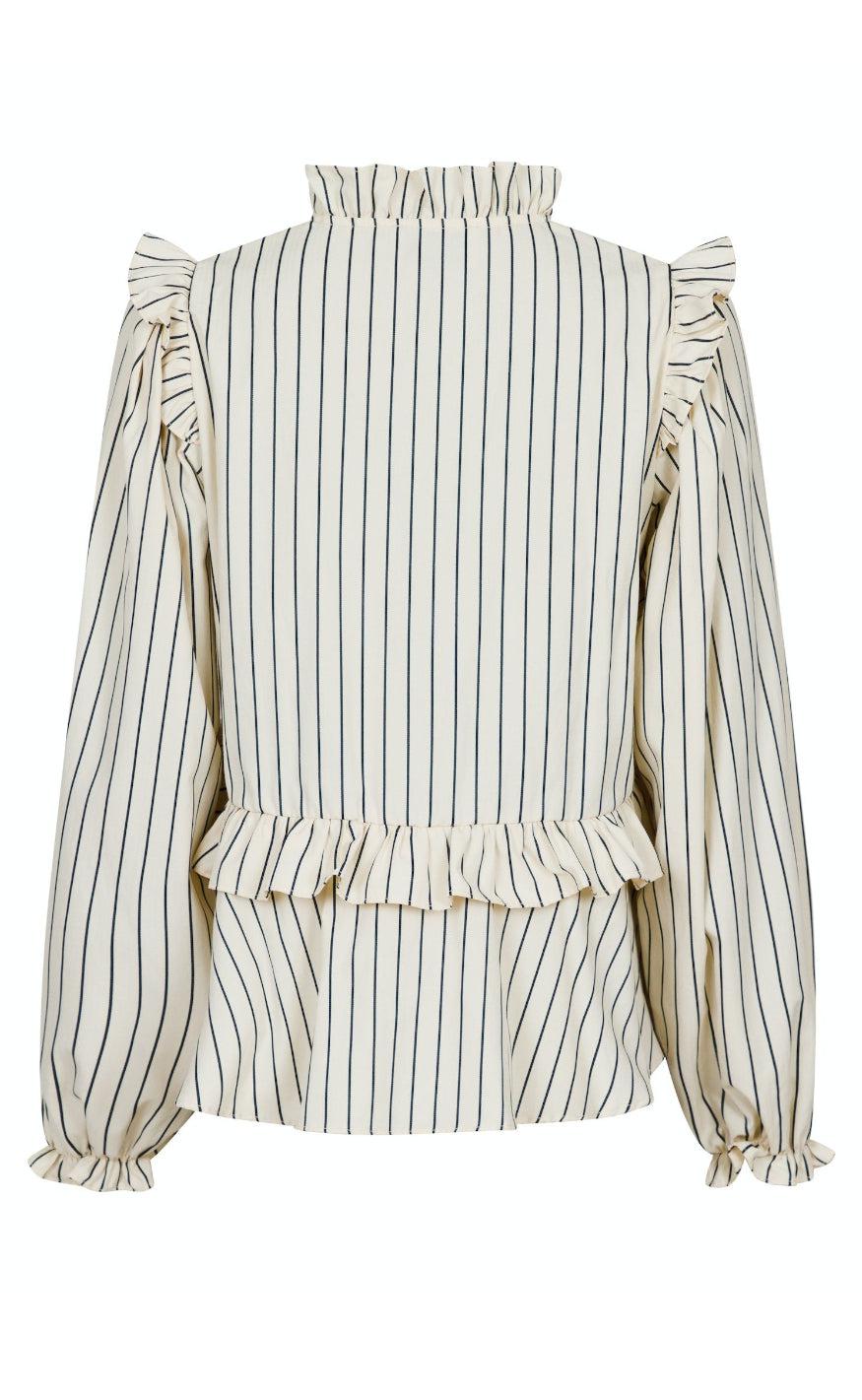 Neo Noir Bluse - Hawaii Stripe - Creme