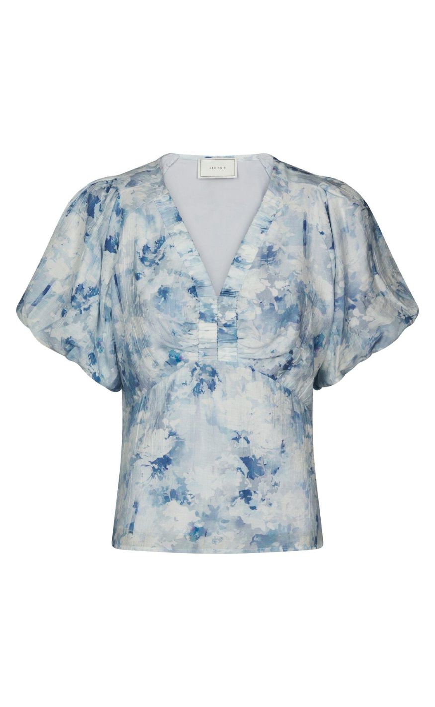 Neo Noir Bluse - Irina Floral - Blue