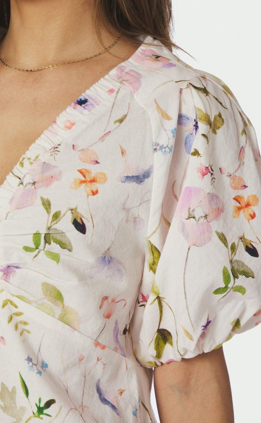 Neo Noir Bluse - Irina Flower - Off White