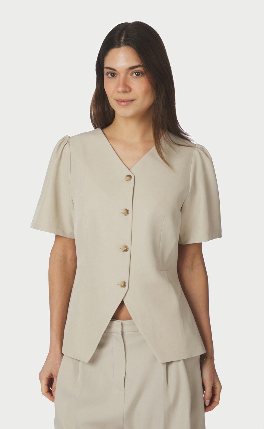 Neo Noir Bluse - Jules Structure - Creme