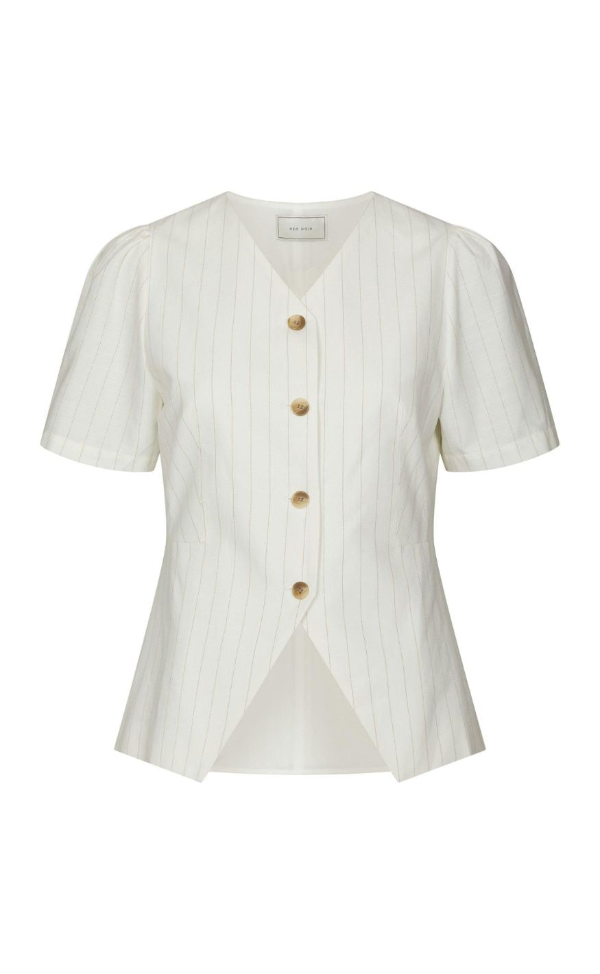 Neo Noir Bluse - Jules Summer - Taupe Stripe