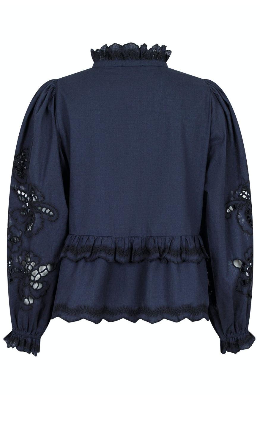 Neo Noir Bluse - Kimmo Embroidery - Black