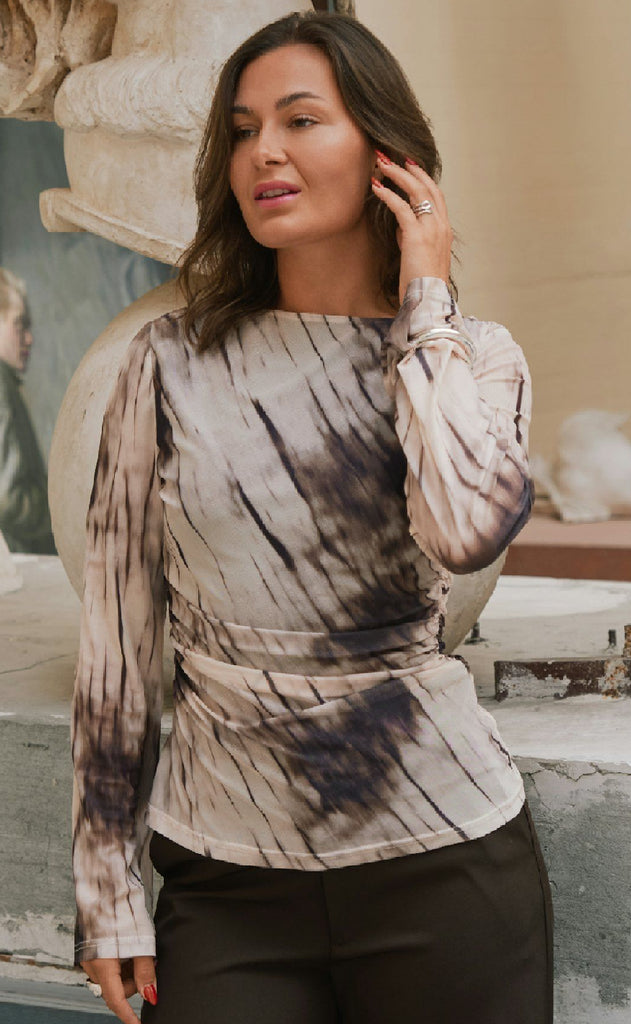 Neo Noir Bluse - Leninda - Dusty Brown