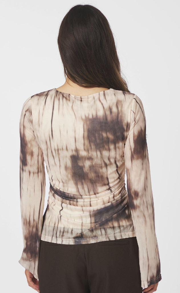 Neo Noir Bluse - Leninda - Dusty Brown