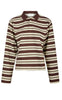 Neo Noir Bluse - Mala Stripe Polo - Brown