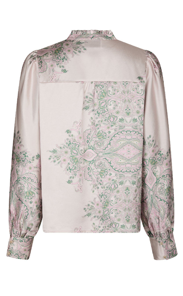 Neo Noir Bluse - Massima Paisley Border - Rose