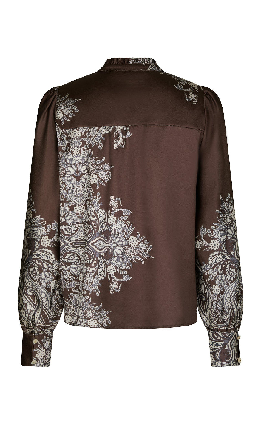 Neo Noir Bluse - Massima Paisley - Dark Brown
