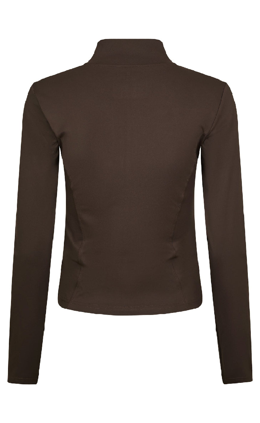 Neo Noir Bluse - Nolana Zip - Chocolate Brown
