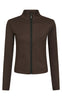 Neo Noir Bluse - Nolana Zip - Chocolate Brown