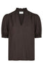 Neo Noir Bluse - Odesa Linen - Dark brown